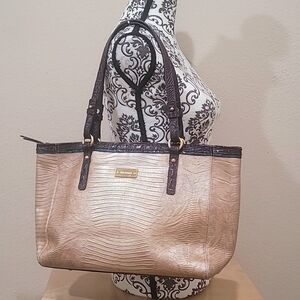 🌾 BRAHMIN MEDIUM ARNO TOTE BAG IN SHIMMER TRI-TEXTURE